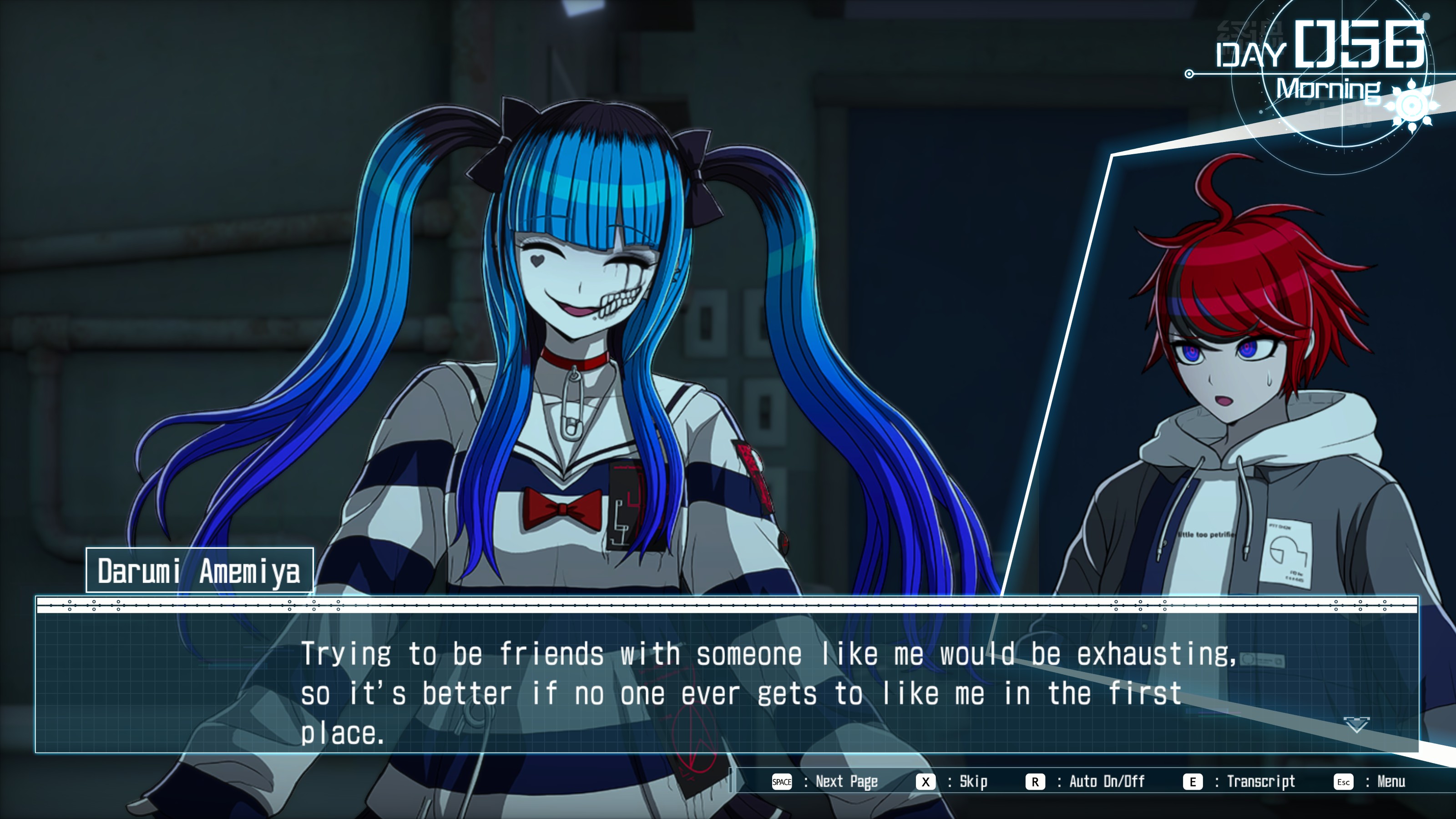 Darumi: Trying to be friends with someone like me would be exhausting, so it's better if no one ever gets to like me in the first place.