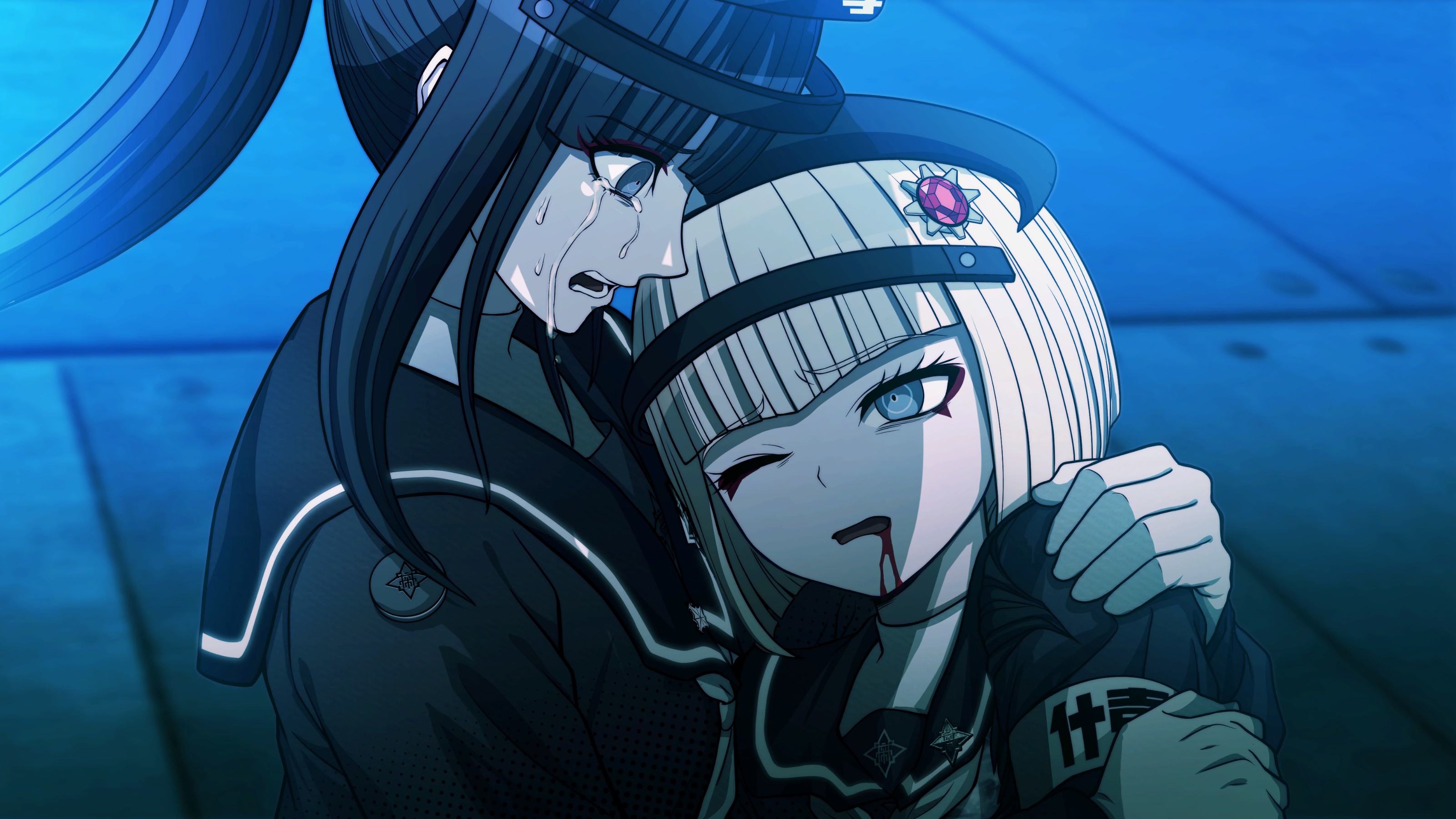Kyoshika crying while cradling a dying Kurara in her arms.