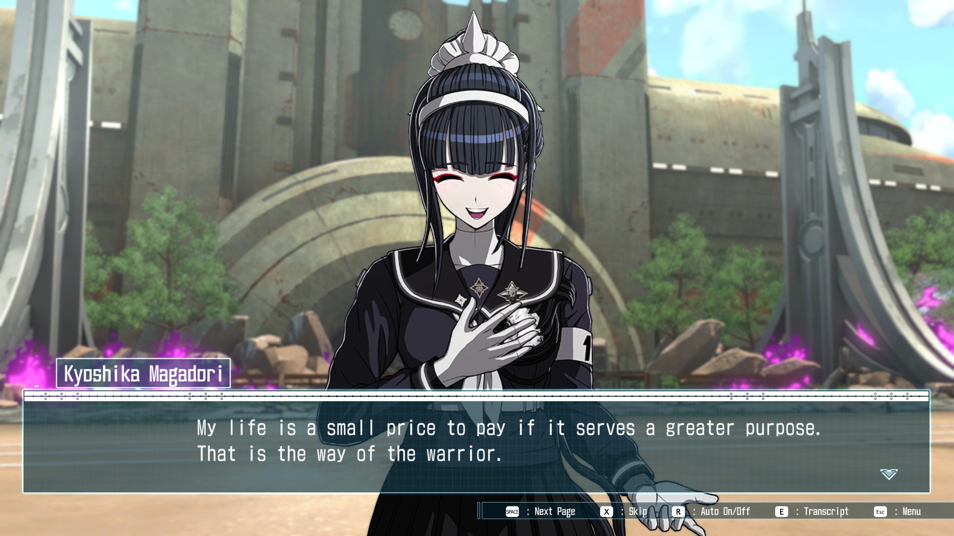 Kyoshika: My life is a small price to pay if it serves a greater purpose. That is the way of the warrior.