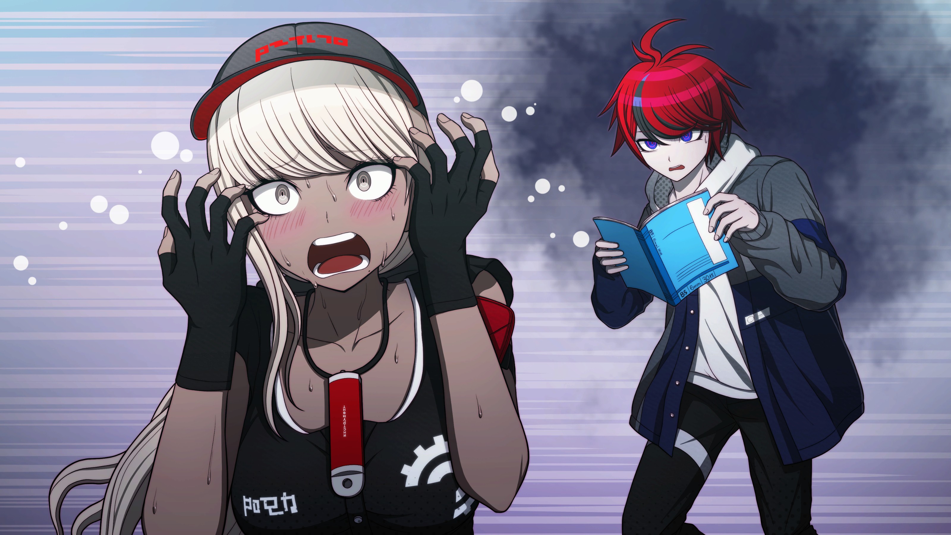 Tsubasa screaming in embarassment at Takumi reading the fanfic she wrote in middle school